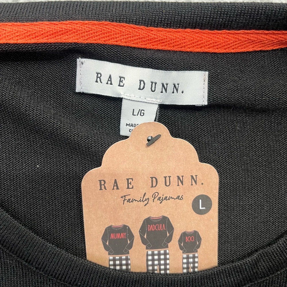 NEW Rae Dunn Black Orange Halloween Mummy Pajama Top Size L - Picture 2 of 9
